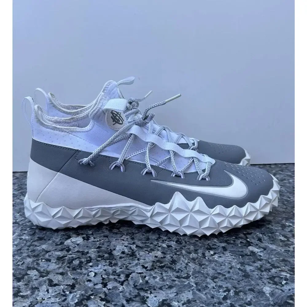 Size 13 Nike Alpha Huarache 6 Elite Gray Lacrosse Cleats Turf 923426-102